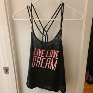 Live love dream tank top